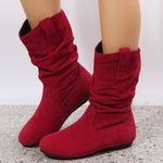 Load image into Gallery viewer, Sexy Animal Print Motorcycle Boots – Canvas Ankle Boots with Spike Heels &amp; Fur
