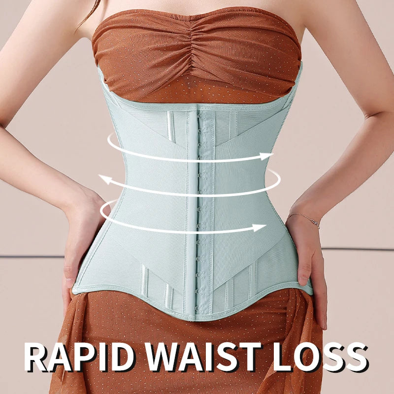 U-Shaped Waist Trainer Corset with Breast Lift - Steel Boned Shapewear