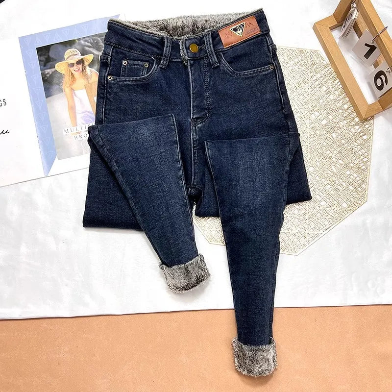 High-Waist Denim Cotton Pants | OWNLUXE