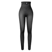 Faux Denim Leggings – High Waist Shapewear