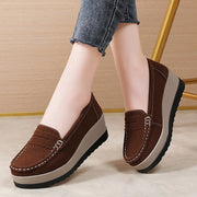 Women's Suede Platform Loafers - Slip-on Flats | OWNLUXE