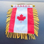 10x14cm Car Window Decoration Polyester Canada Hanging pennant Flags Canadian Mini Pennant
