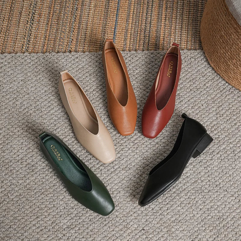 Women's Square Toe Retro Flats – Shop at OWNLUXE