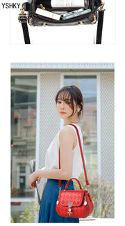 Genuine Leather Tote Bag - Bow Detail Bucket Bag