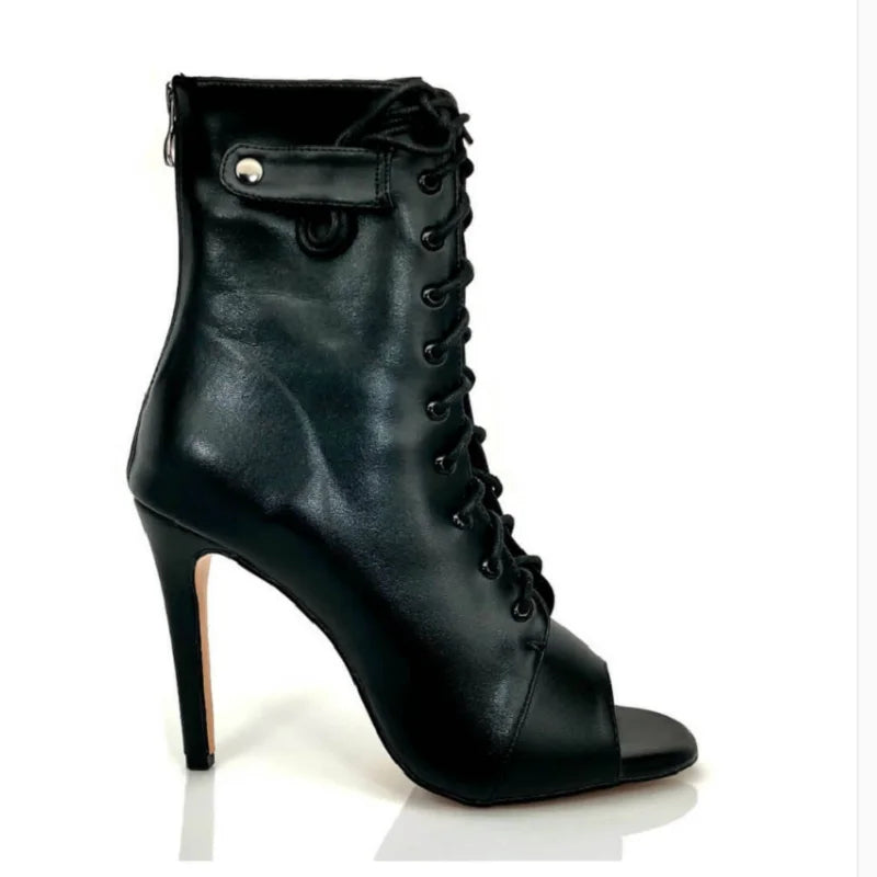 Women's High Heel Heels (Black Rubber-10cm) | OWNLUXE