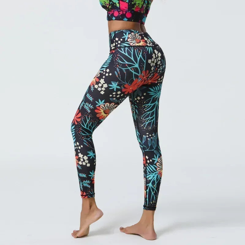Women’s High-Waist Floral Printed Yoga Leggings