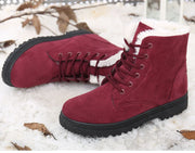 Women’s Warm Fur Ankle Snow Boots with Low Heels
