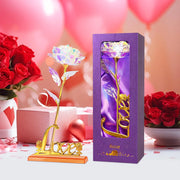 24K Galaxy Rose with Love Stand – Luxury Silk Flower Gift | OWNLUXE