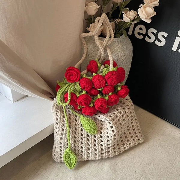 Crochet Floral Bucket Bag – Shop at OWNLUXE