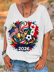 Women's 2026 World Cup Soccer T-Shirt | Canada USA Mexico Flag Graphic Tee | OWNLUXE