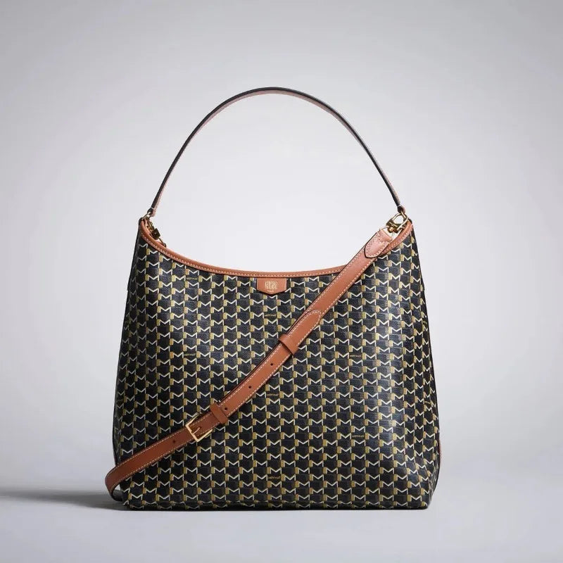 Spacious Leather Monogram Shoulder Bag – Shop at OWNLUXE