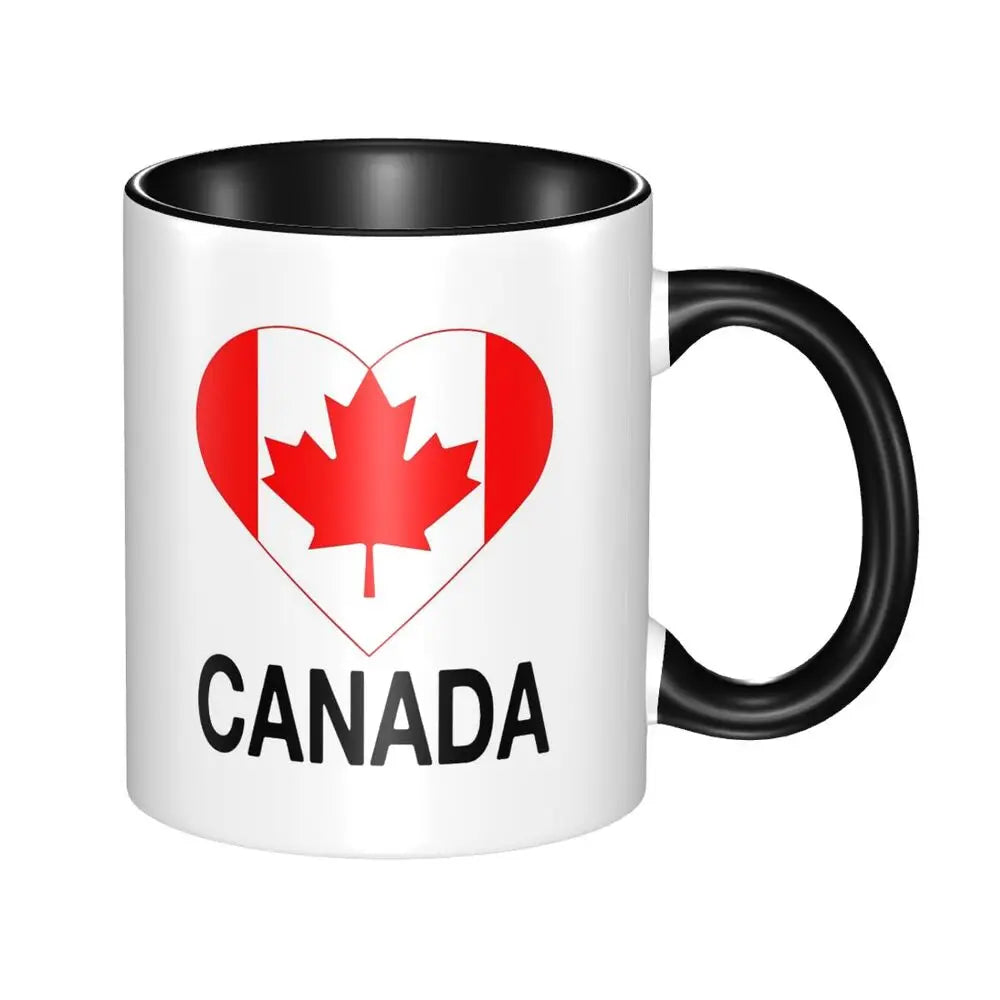 Maple Leaf Canada Canadian Is My Happy Place Mug Funny Ceramic Coffee Cups Tea Mugs Milk Cup Drinkware Gift for Friends