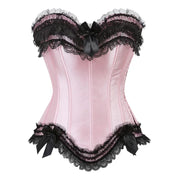 Satin Overbust Corset - Lace Up Bustier Top Gothic & Lolita Style | OWNLUXE