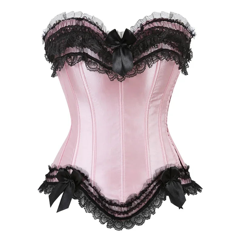 Women's Satin Lace-Up Overbust Corset | OWNLUXE