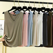 Vest V-Neck Sleeveless Relaxed-Fit Top | OWNLUXE
