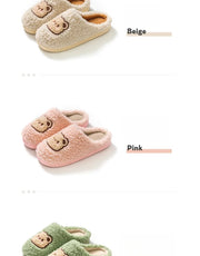 Cute Bear Fluffy Slippers – Warm Plush House Shoes