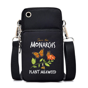 New Butterfly Mobile Phone Bag Women Messenger Bag Hanging Neck Purse Vertical Handbag Watercolor Butterfly Small Crossbody Bag