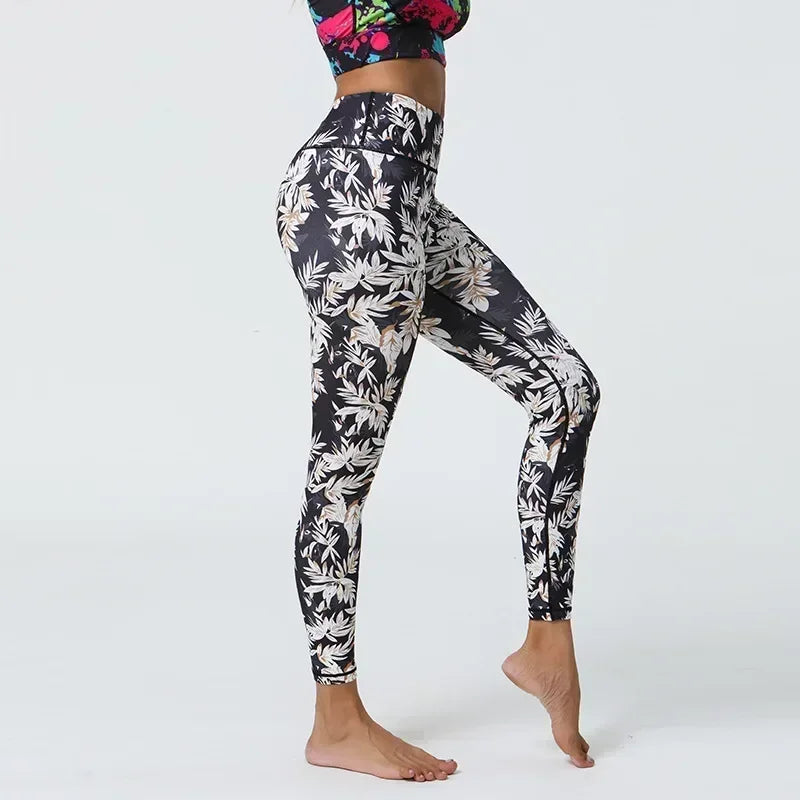 Women’s High-Waist Floral Printed Yoga Leggings