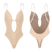Backless Bodysuit Shapewear – Built-In Bra, U-Plunge & Open Crotch Faja | OWNLUXE