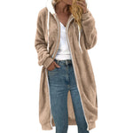 Load image into Gallery viewer, Women&#39;s Plus Size Color Block Plush Hoodie – Warm Zipper Sweatshirt Coat
