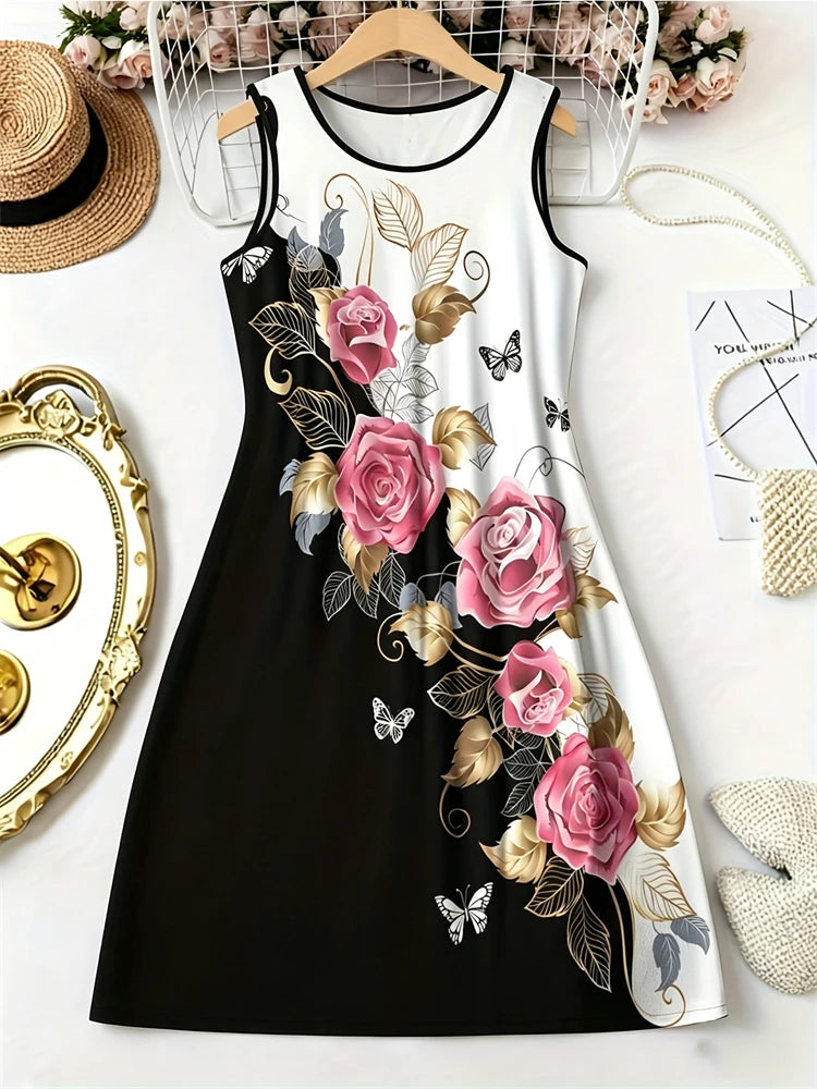 3D-Print Floral Print Sleeveless Printed Street | OWNLUXE
