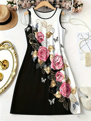 3D-Print Floral Print Sleeveless Printed Street | OWNLUXE