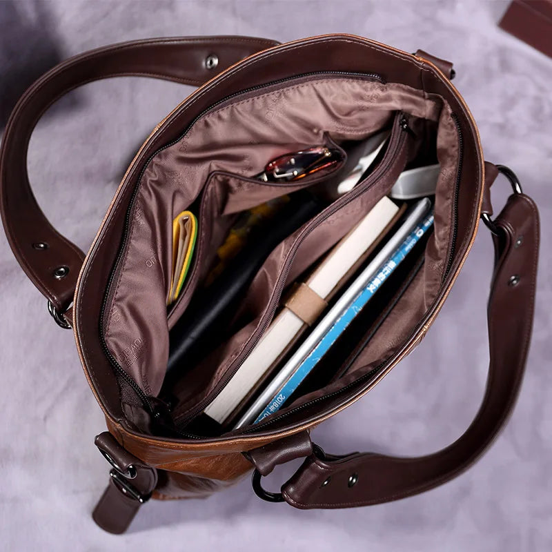 Vintage PU Leather Crossbody Bag – Compact Shoulder Bag with Adjustable Strap