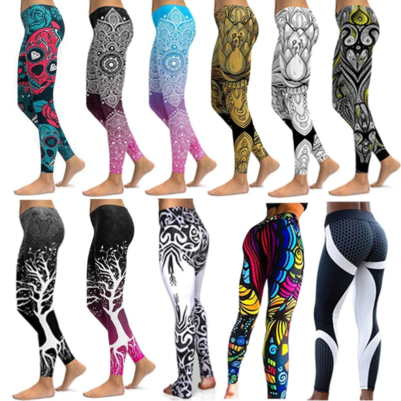 Women’s Ankle-Length Yoga Pants with Elastic Waist