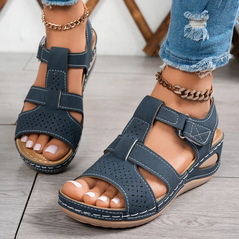 Women's Open Toe Platform Wedge Sandals (Red) – Shop at OWNLUXE