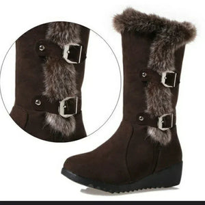Winter Faux Fur Slip-On Snow Boots | Bottes d’hiver à fourrure synthétique, à enfiler