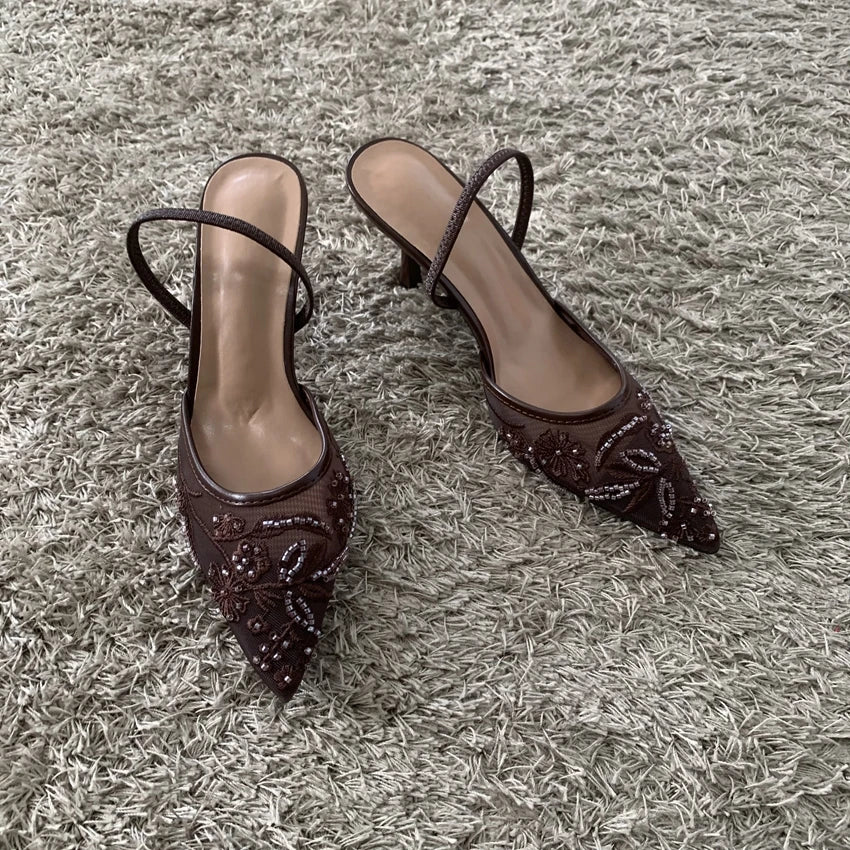 Women's Pointed Toe Mesh Heels – Shop at OWNLUXE
