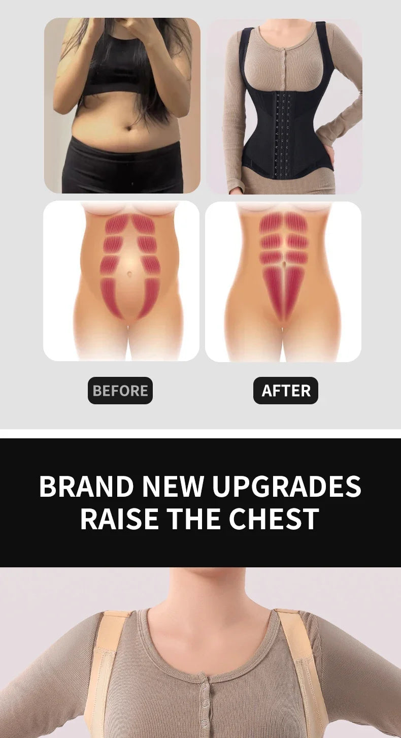 U-Shaped Waist Trainer Tank Top Shapewear with Steel Bones