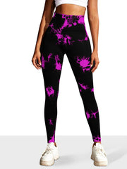 Tie-Dye Seamless High-Waist Yoga Tie-Front Leggings | OWNLUXE