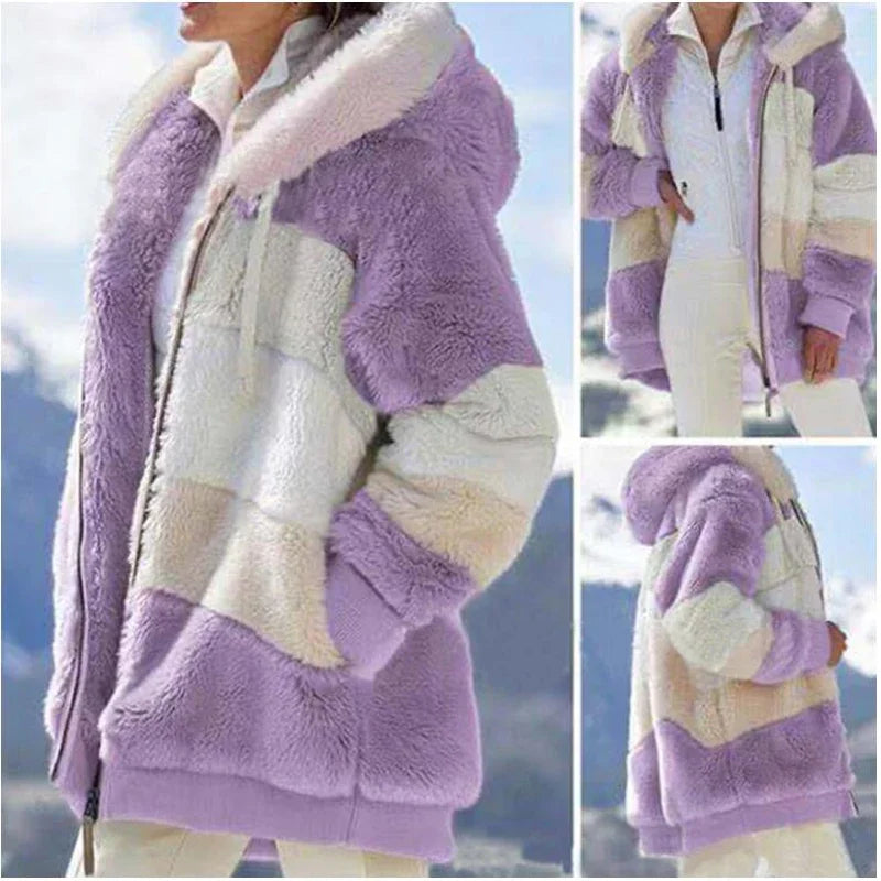 Long-Sleeve Hooded Zip-Up Pocket Coat | OWNLUXE