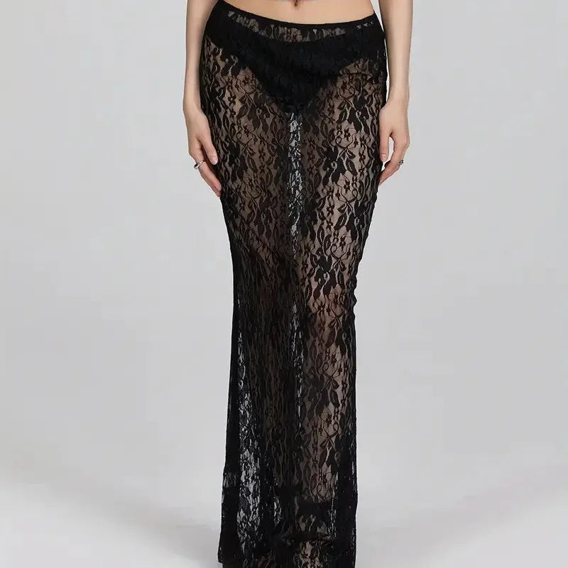 Women's High-Waist Sleeveless Lace Swim Cover-Up | OWNLUXE