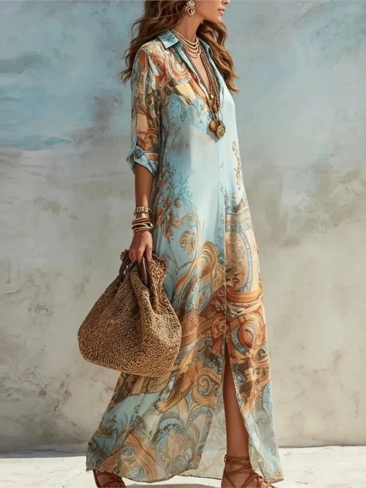 Women's Long Sleeve Vintage Dress | OWNLUXE