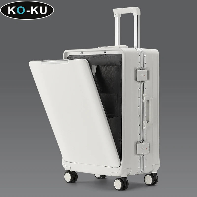 Front-Opening Carry-On Spinner with Laptop Compartment