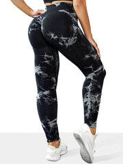 Tie-Dye Seamless High-Waist Yoga Tie-Front Leggings | OWNLUXE