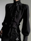 Harajuku Vintage Black Bottoming Shirt Women Stand Accessory | OWNLUXE