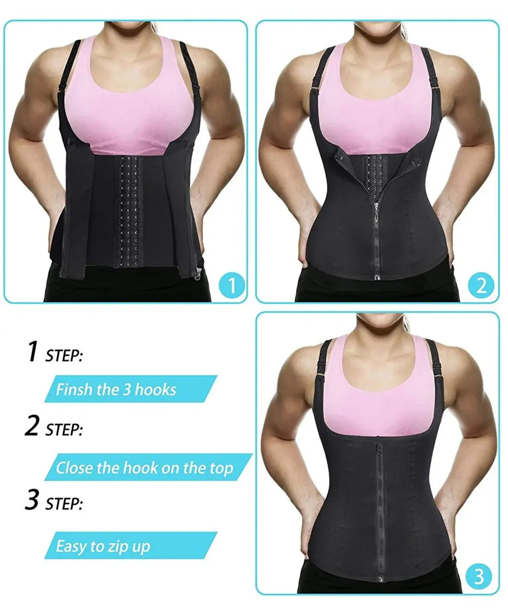 Zip-Up Tummy-Control Sleeveless Tank Top | OWNLUXE