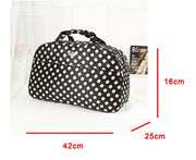 Women's PU Leather Travel Duffle Bag – Geometric Design Weekender