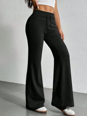 Women's Drawstring Bell-Bottom Pants - High Waist Flare Pants