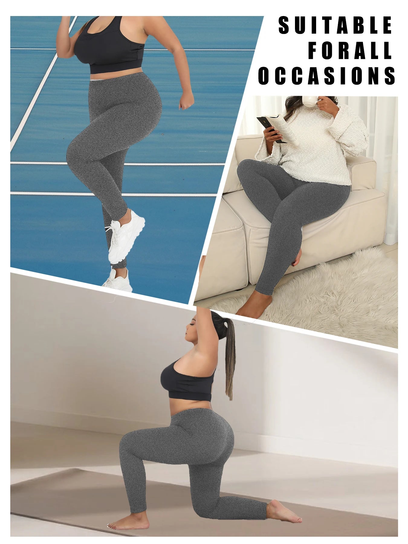 Extended-Size Yoga Running Leggings | OWNLUXE