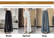 Women's High Waist Wide Leg Suit Pants - Straight Cut Floor Length Trousers