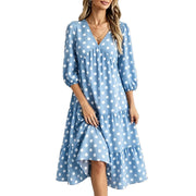 V-Neck Midi Elegant Polka Accessory | OWNLUXE