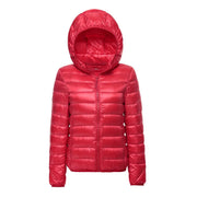 Women Hooded Short Puffer Jackets Arrivals 90 White Duck | OWNLUXE