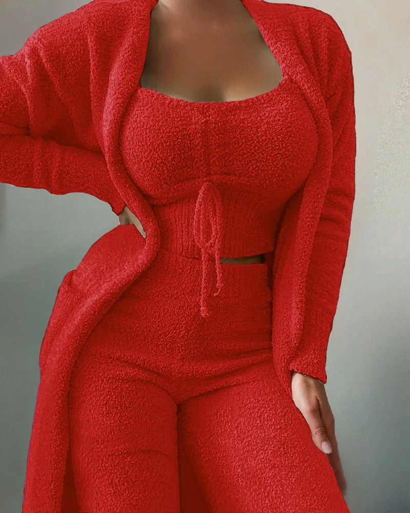 Three-Piece Velvet Pajama Set – Shop at OWNLUXE