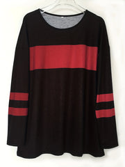 Women's Plus Size Colorblock Stripe Print Tunic T-shirt | OWNLUXE