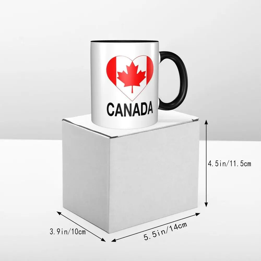 Maple Leaf Canada Canadian Is My Happy Place Mug Funny Ceramic Coffee Cups Tea Mugs Milk Cup Drinkware Gift for Friends