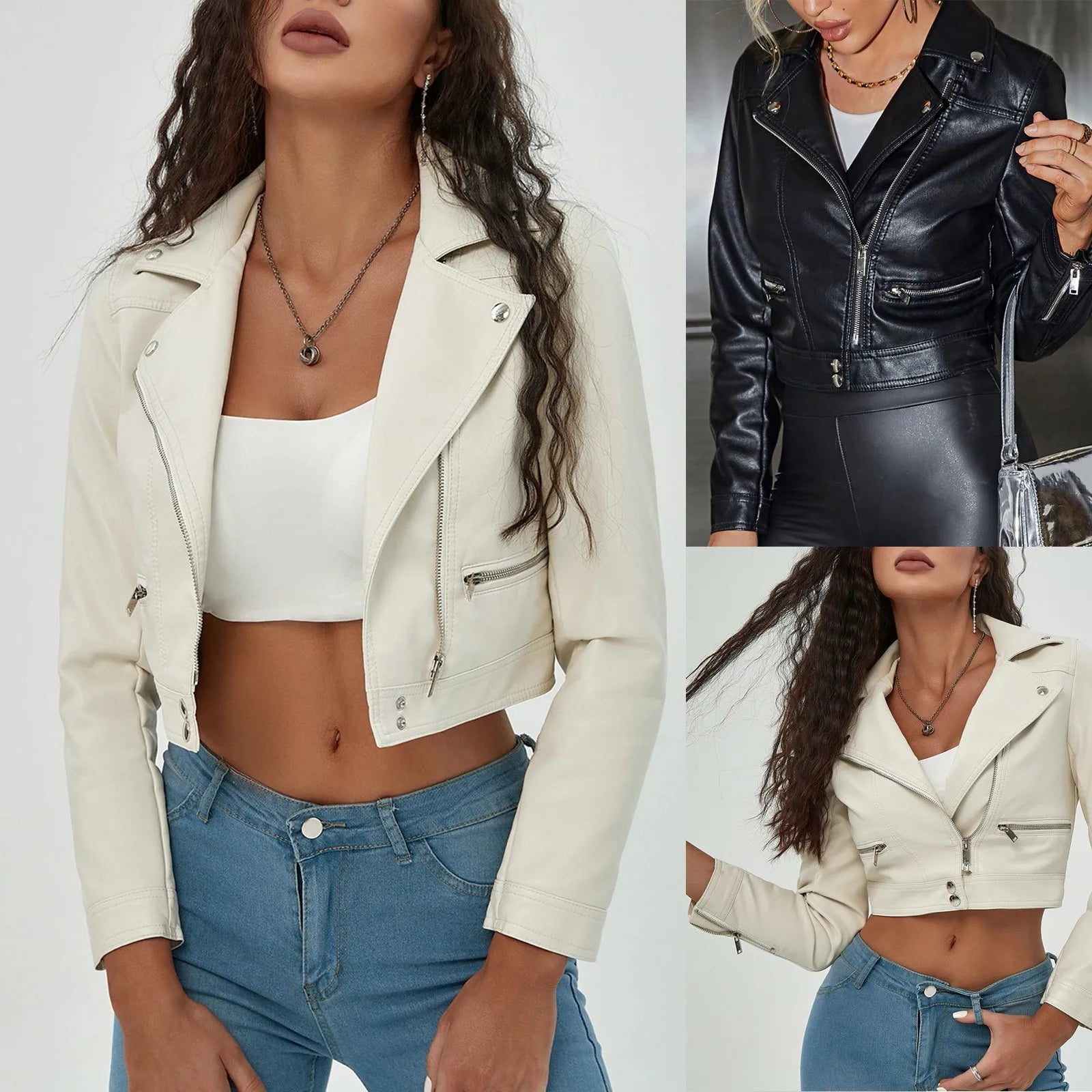 🖤 Women's Zip-Up Moto Jacket – Chic & Versatile Outerwear